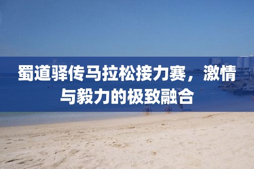 蜀道驿传马拉松接力赛，激情与毅力的极致融合