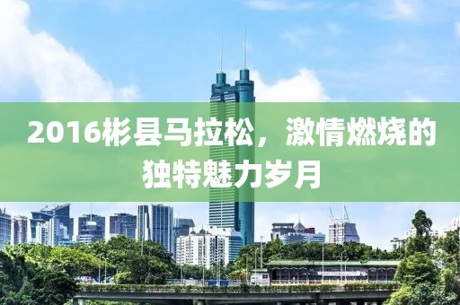 2016彬县马拉松，激情燃烧的独特魅力岁月