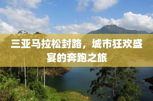 三亚马拉松封路，城市狂欢盛宴的奔跑之旅