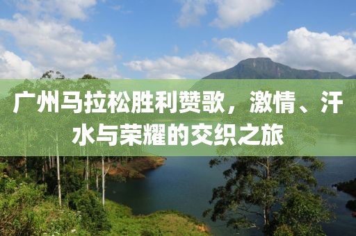 广州马拉松胜利赞歌，激情、汗水与荣耀的交织之旅