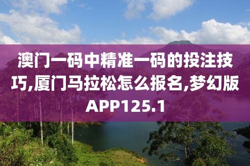 澳门一码中精准一码的投注技巧,厦门马拉松怎么报名,梦幻版APP125.1