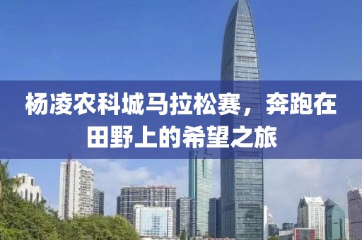 杨凌农科城马拉松赛，奔跑在田野上的希望之旅
