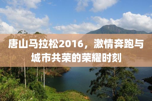 唐山马拉松2016，激情奔跑与城市共荣的荣耀时刻