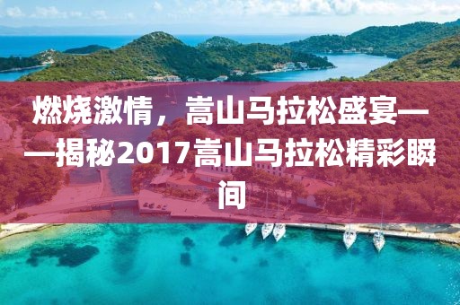 燃烧激情，嵩山马拉松盛宴——揭秘2017嵩山马拉松精彩瞬间