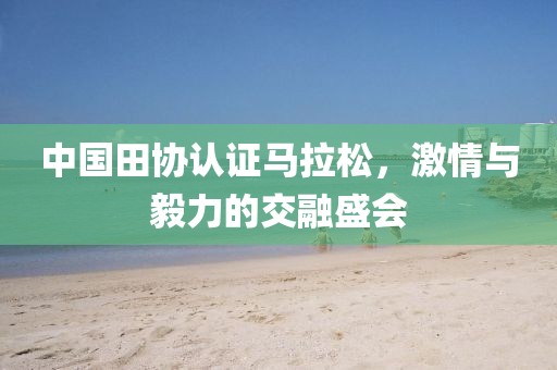 中国田协认证马拉松，激情与毅力的交融盛会