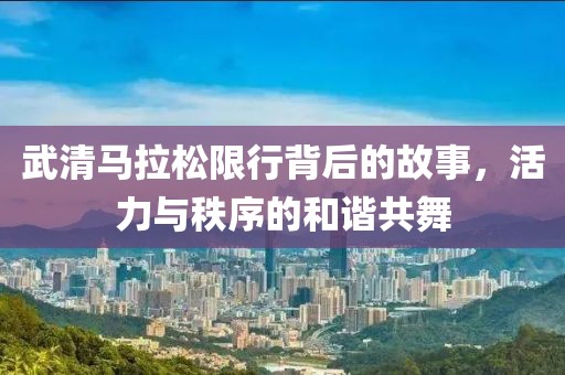 武清马拉松限行背后的故事，活力与秩序的和谐共舞