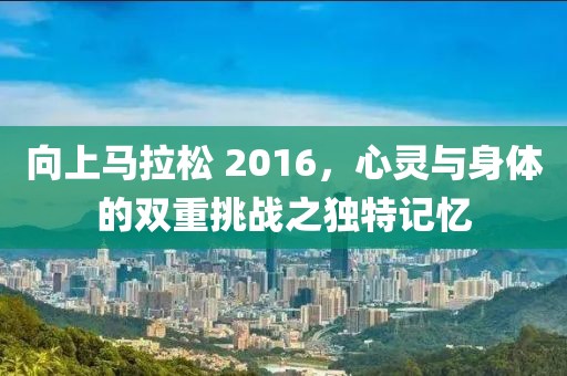 向上马拉松 2016，心灵与身体的双重挑战之独特记忆