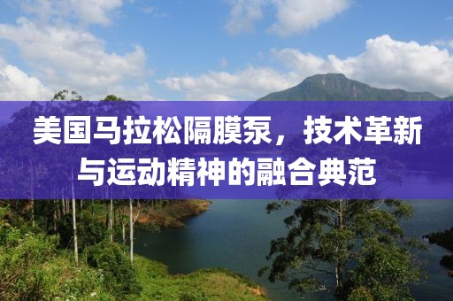 美国马拉松隔膜泵，技术革新与运动精神的融合典范