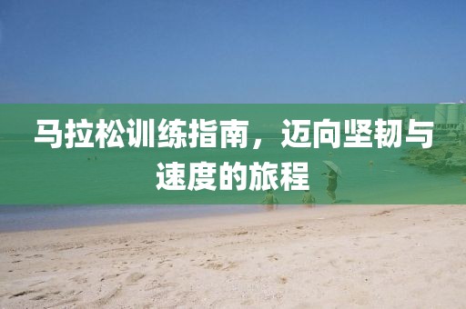 马拉松训练指南，迈向坚韧与速度的旅程