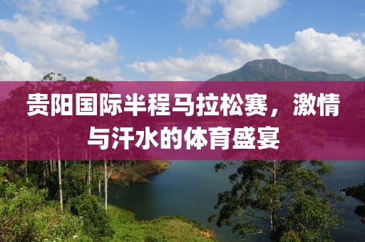 贵阳国际半程马拉松赛，激情与汗水的体育盛宴