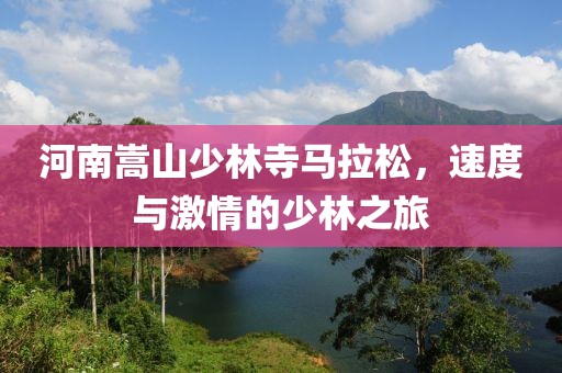 河南嵩山少林寺马拉松，速度与激情的少林之旅