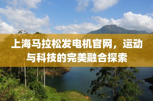 上海马拉松发电机官网，运动与科技的完美融合探索