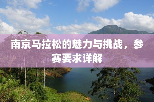 南京马拉松的魅力与挑战，参赛要求详解