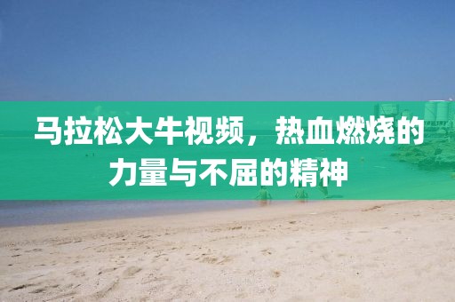 马拉松大牛视频，热血燃烧的力量与不屈的精神