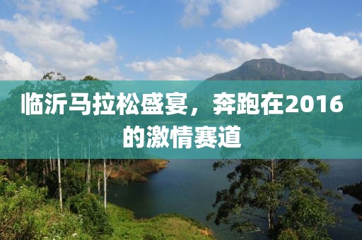 临沂马拉松盛宴，奔跑在2016的激情赛道
