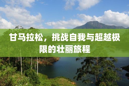 甘马拉松，挑战自我与超越极限的壮丽旅程