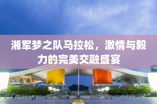 湘军梦之队马拉松，激情与毅力的完美交融盛宴