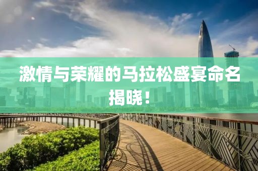 激情与荣耀的马拉松盛宴命名揭晓！