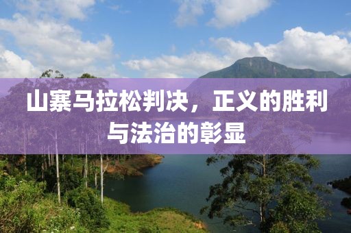 山寨马拉松判决，正义的胜利与法治的彰显