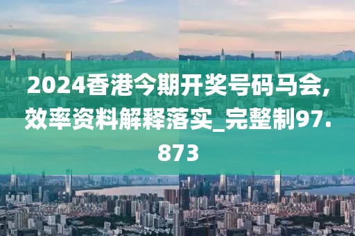 2024香港今期开奖号码马会,效率资料解释落实_完整制97.873