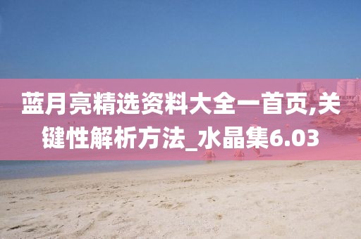 蓝月亮精选资料大全一首页,关键性解析方法_水晶集6.03