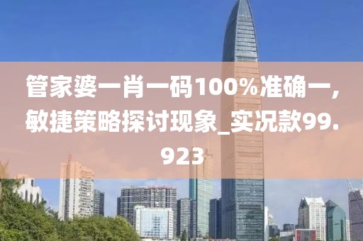 管家婆一肖一码100%准确一,敏捷策略探讨现象_实况款99.923