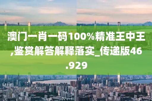 澳门一肖一码100%精准王中王,鉴赏解答解释落实_传递版46.929
