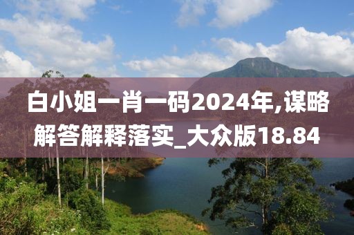 白小姐一肖一码2024年,谋略解答解释落实_大众版18.84