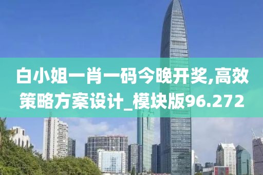白小姐一肖一码今晚开奖,高效策略方案设计_模块版96.272
