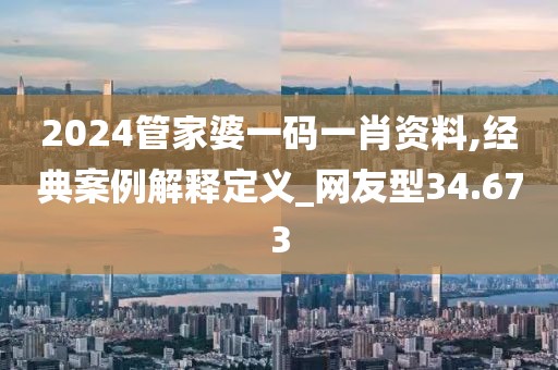 2024管家婆一码一肖资料,经典案例解释定义_网友型34.673